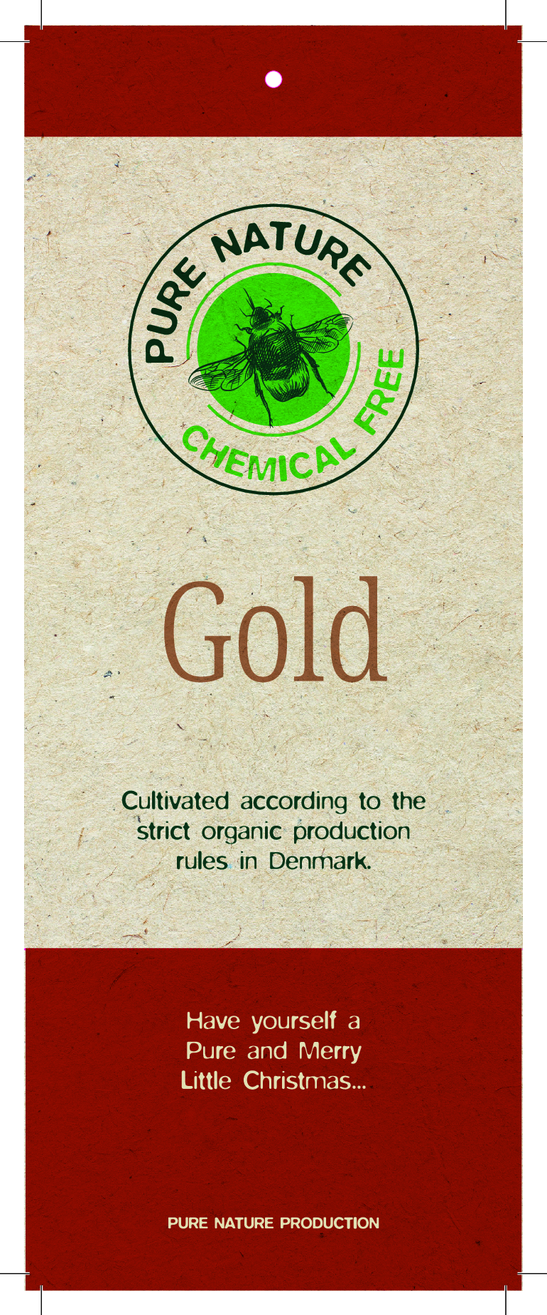 Vorderseite des Etiketts für Gold-Qualität
